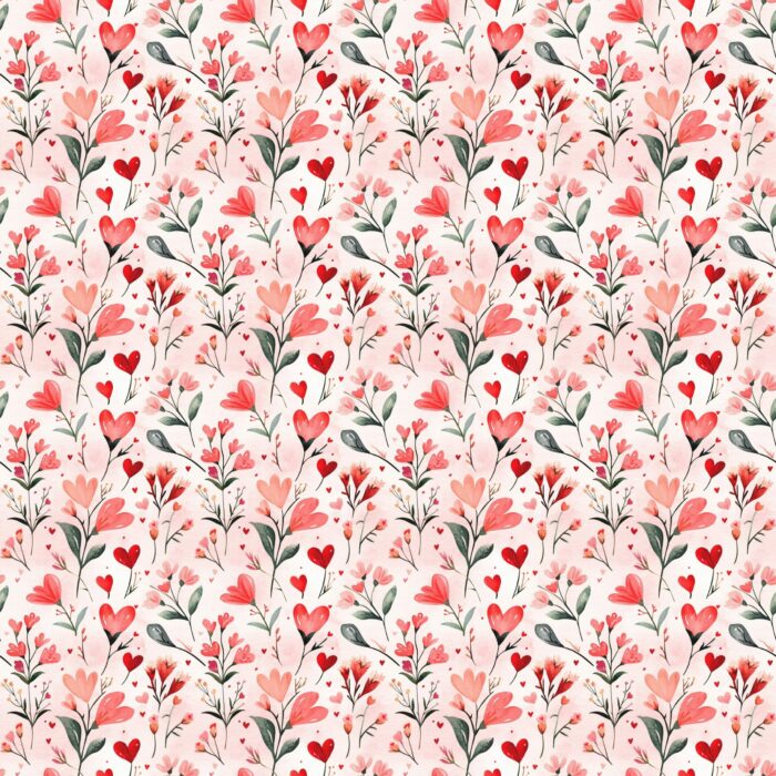 Tissu Imprimé Saint Valentin Amour Nature, 11 tissus au choix
