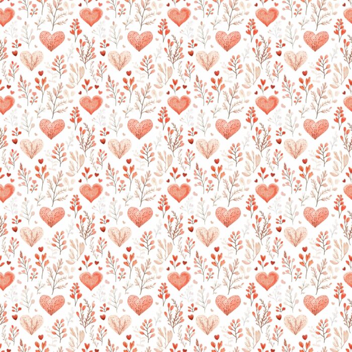 Tissu Imprimé Saint Valentin Botanical, 11 tissus au choix