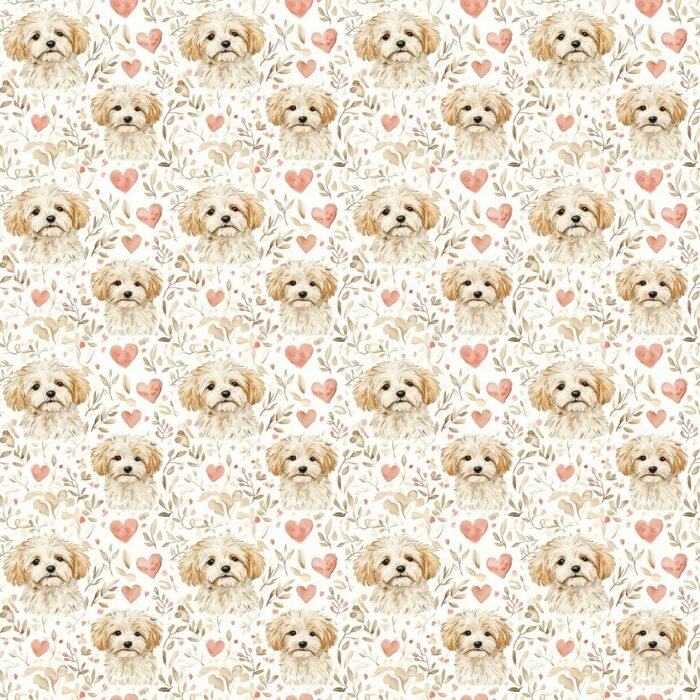 Tissu Imprimé Saint Valentin Chiens, 11 tissus au choix