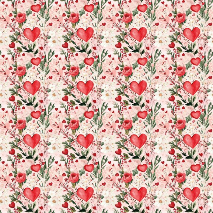 Tissu Imprimé Saint Valentin Fleurs Poesie, 11 tissus au choix