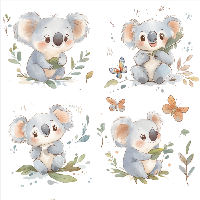 Lot Thermocollant pour tissus Koala Feuilles