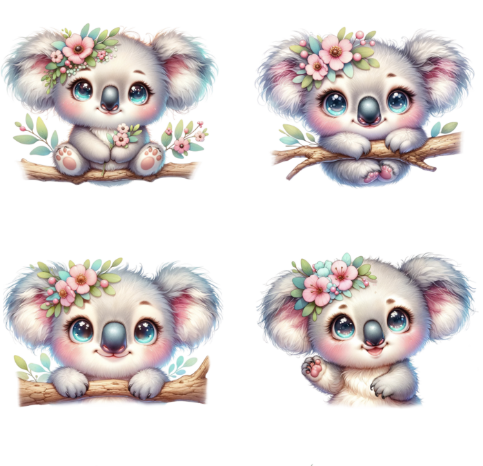 Lot Thermocollant pour tissus Koala Tout Mignon