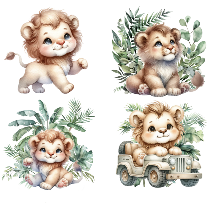 Lot Thermocollant pour tissus Lion Jungle