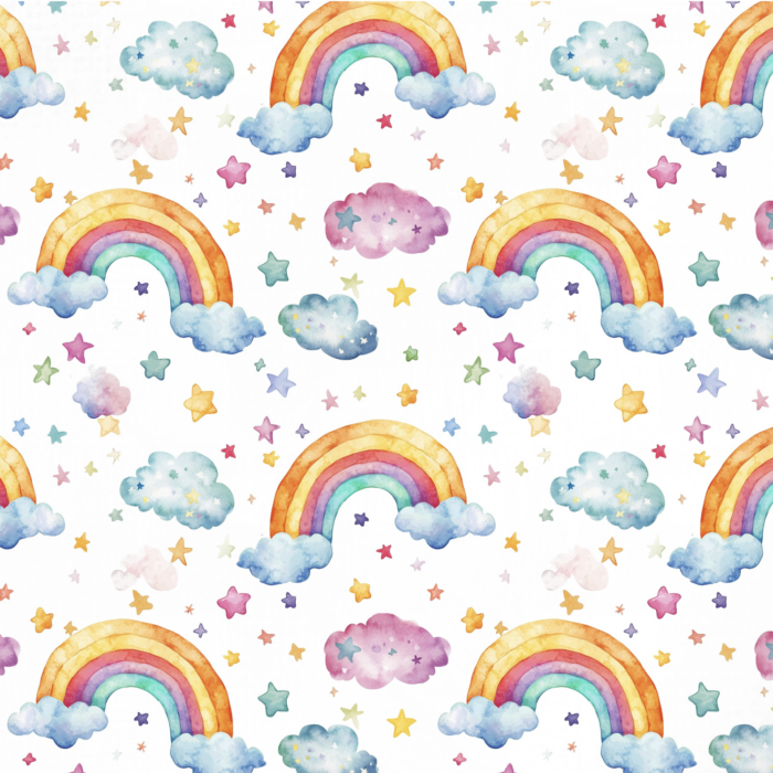 Tissu Imprimé Arc-en-ciel Aquarelle Couleurs, 10 tissus au choix