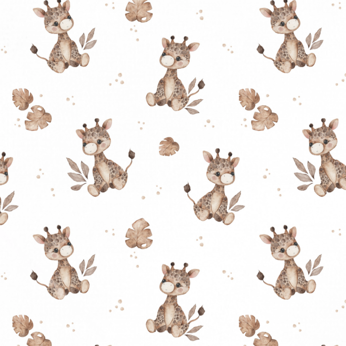 Tissu Imprimé Bebe Girafe Boho, 10 tissus au choix