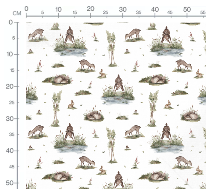 Tissu Imprimé Biche Minimaliste, 10 tissus au choix – Image 2