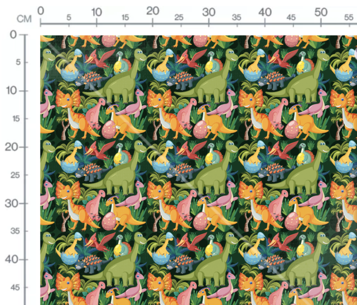 Tissu Imprimé Dinosaure Jungle Couleurs, 10 tissus au choix – Image 3