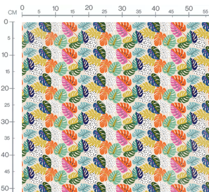 Tissu Imprimé Feuilles Couleurs Monstera, 10 tissus au choix – Image 3