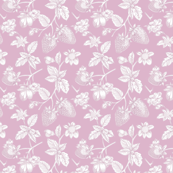 Tissu Inspiration Toile de Jouy Fraises Rose, 11 tissus au choix
