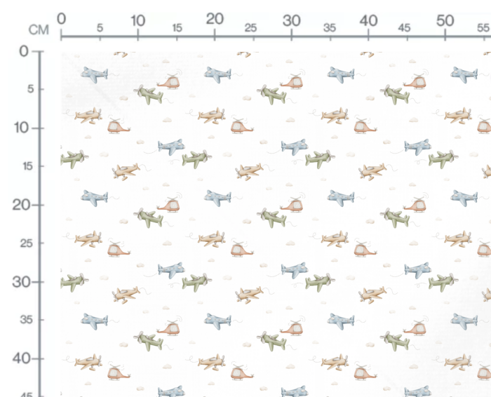 Tissu Imprimé Avion Petits Nuages, 5 coloris et 10 tissus au choix – Image 4