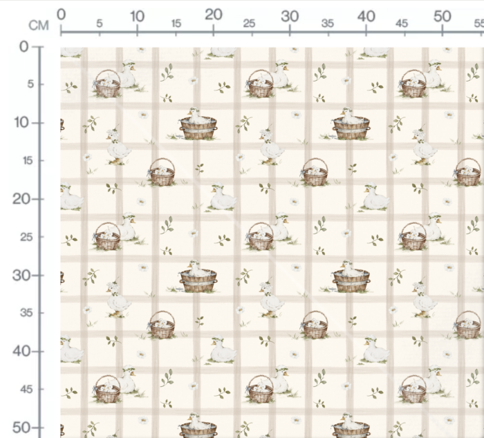Tissu Imprimé Canard Vichy Beige, 10 tissus au choix – Image 3
