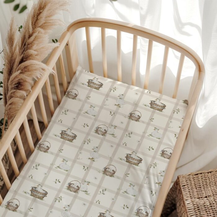 Tissu Imprimé Canard Vichy Beige, 10 tissus au choix – Image 4
