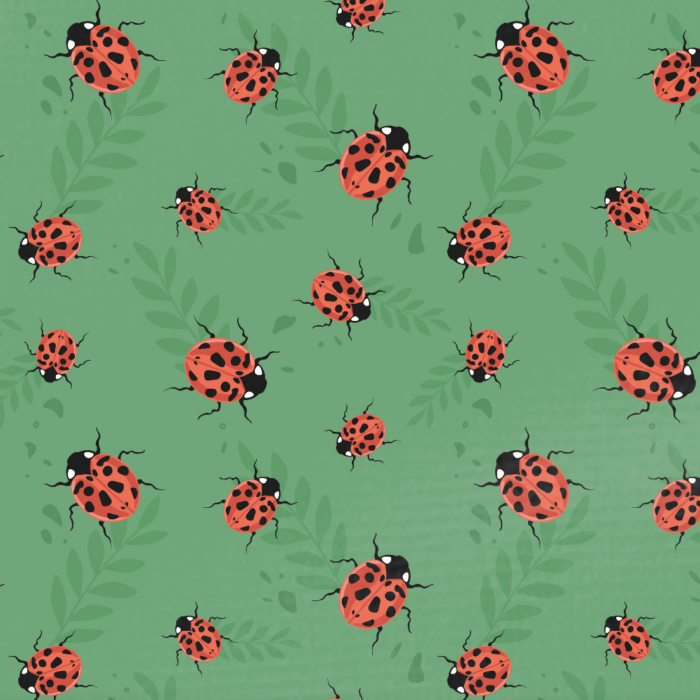 Tissu Imprimé Coccinelle Feuille, 10 tissus au choix