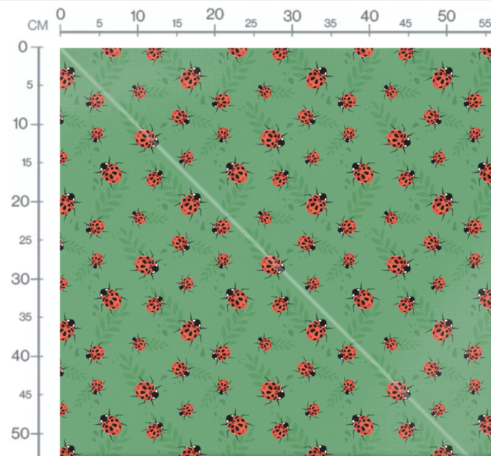 Tissu Imprimé Coccinelle Feuille, 10 tissus au choix – Image 2