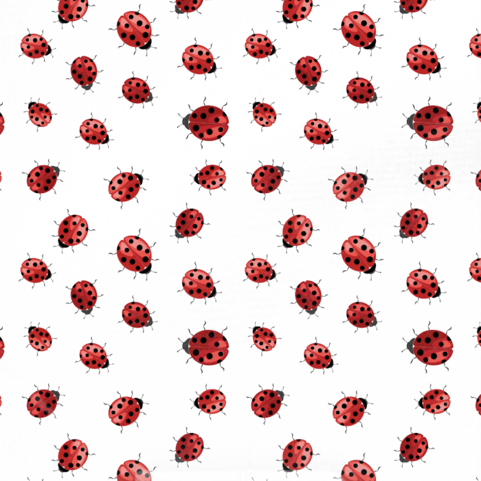 Tissu Imprimé Coccinelle Rouge Blanc, 10 tissus au choix