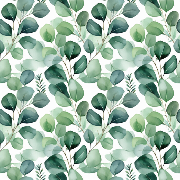 Tissu Imprimé Eucalyptus Feuilles Aquarelle, 10 tissus au choix