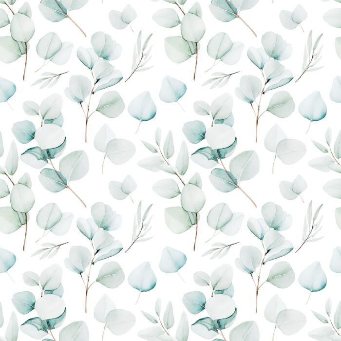 Tissu Imprimé Eucalyptus Feuilles Delicatesse, 10 tissus au choix