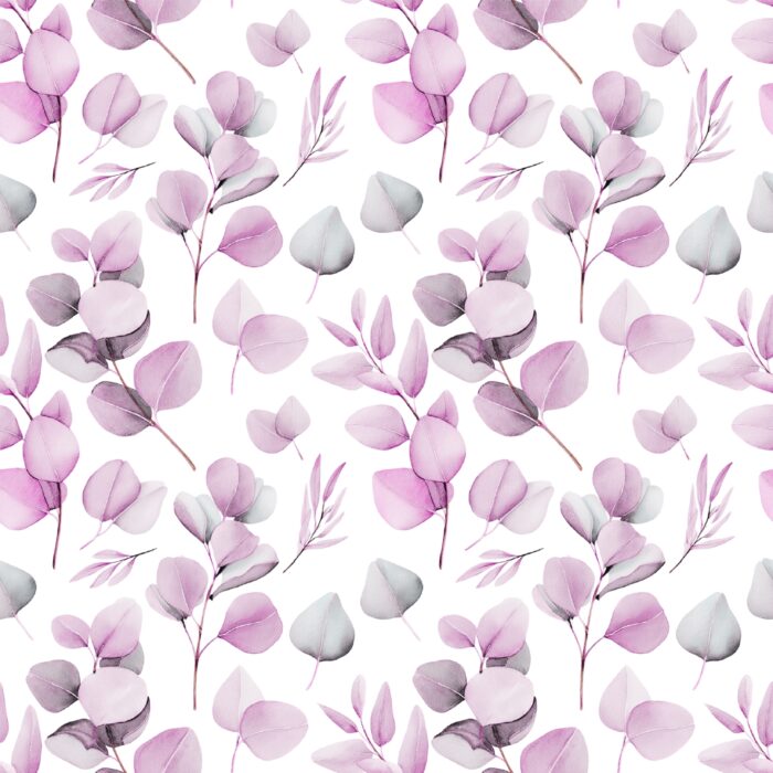 Tissu Imprimé Eucalyptus Feuilles Rose, 10 tissus au choix