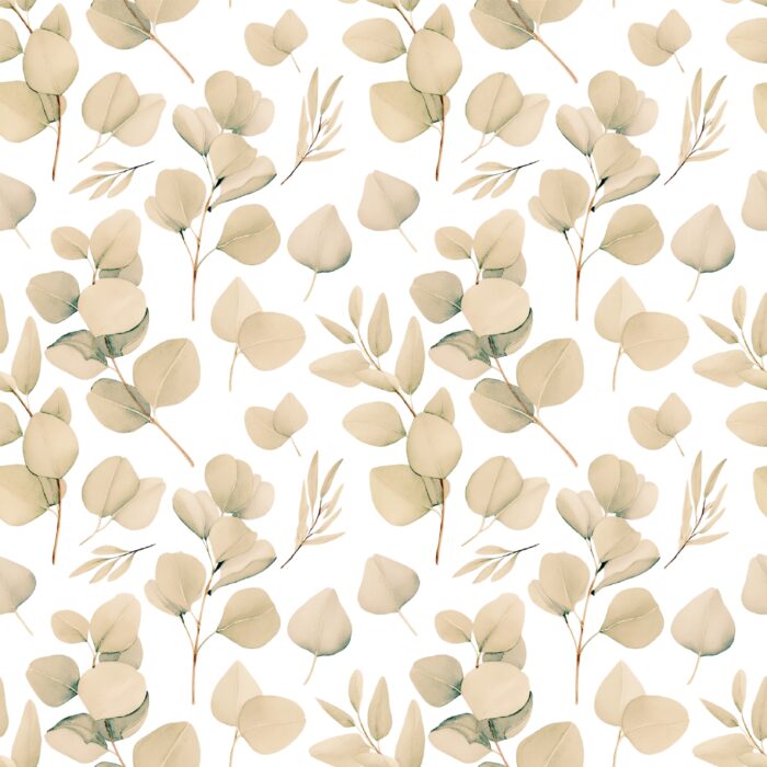Tissu Imprimé Eucalyptus Feuilles Sepia, 10 tissus au choix