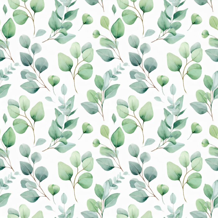 Tissu Imprimé Eucalyptus Feuilles Sérénité, 10 tissus au choix