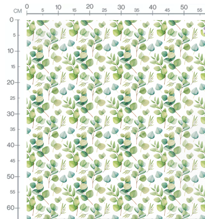 Tissu Imprimé Eucalyptus Feuilles Vert, 10 tissus au choix – Image 2