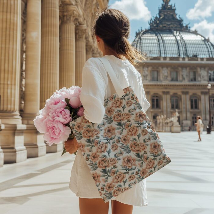 Tissu Imprimé Fleuri Printemps Vintage Blanc, 10 tissus au choix – Image 3