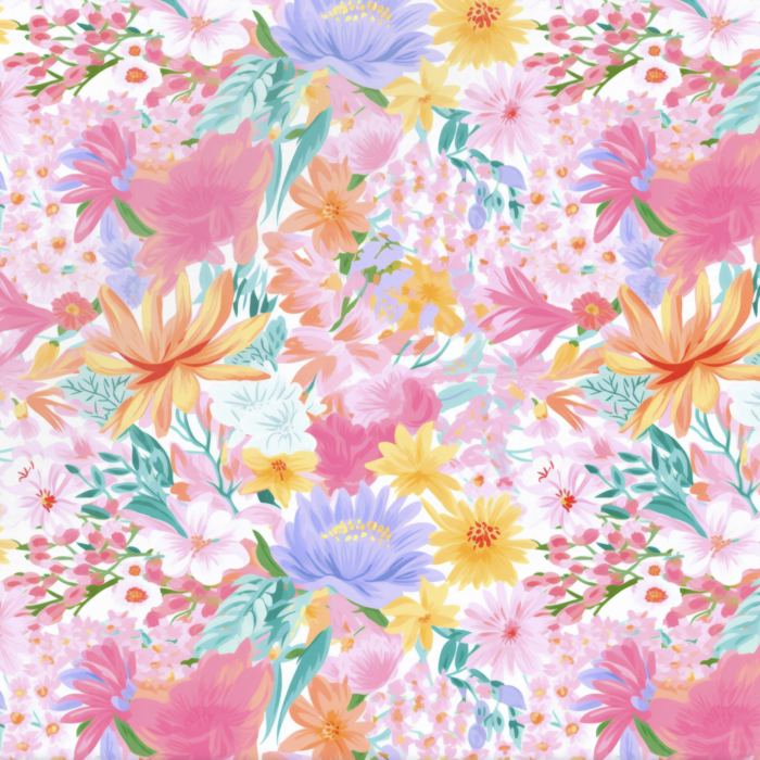 Tissu Imprimé Fleurs de Printemps Julia, 10 tissus au choix