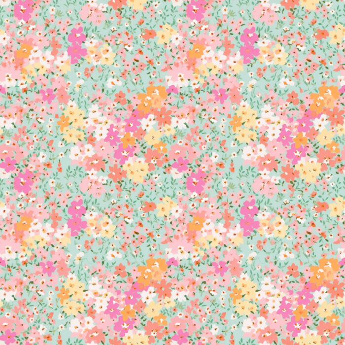 Tissu Imprimé Fleurs de Printemps Clemence, 10 tissus au choix