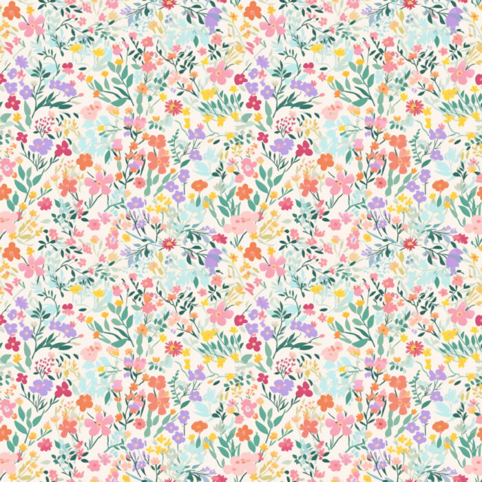 Tissu Imprimé Fleurs de Printemps Constance, 10 tissus au choix