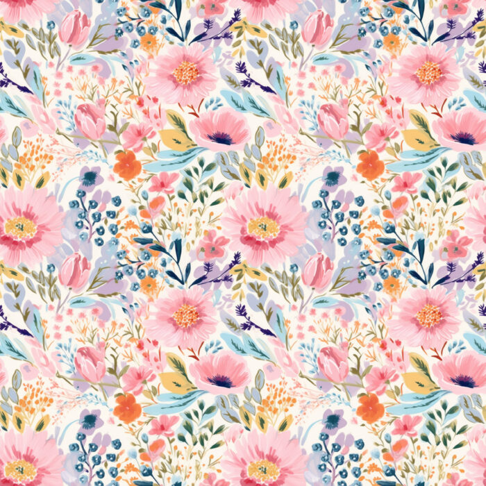 Tissu Imprimé Fleurs de Printemps Iris, 10 tissus au choix
