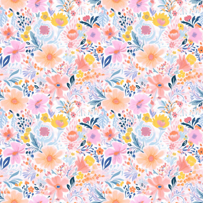 Tissu Imprimé Fleurs de Printemps Roxane, 10 tissus au choix