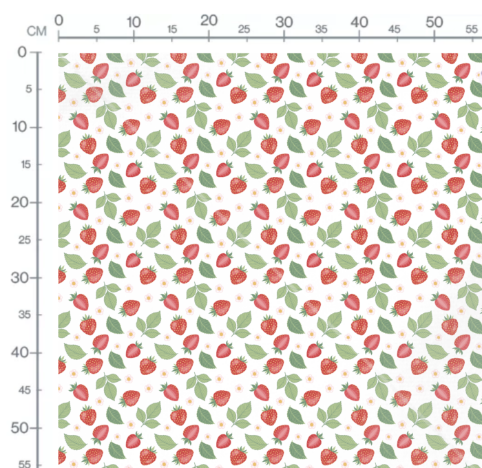 Tissu Imprimé Fraises et Feuilles, 10 tissus au choix – Image 3