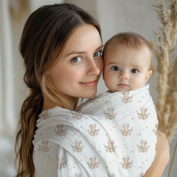 Tissu Imprimé Ourson Petit Bateau, 4 coloris et 10 tissus au choix – Image 4