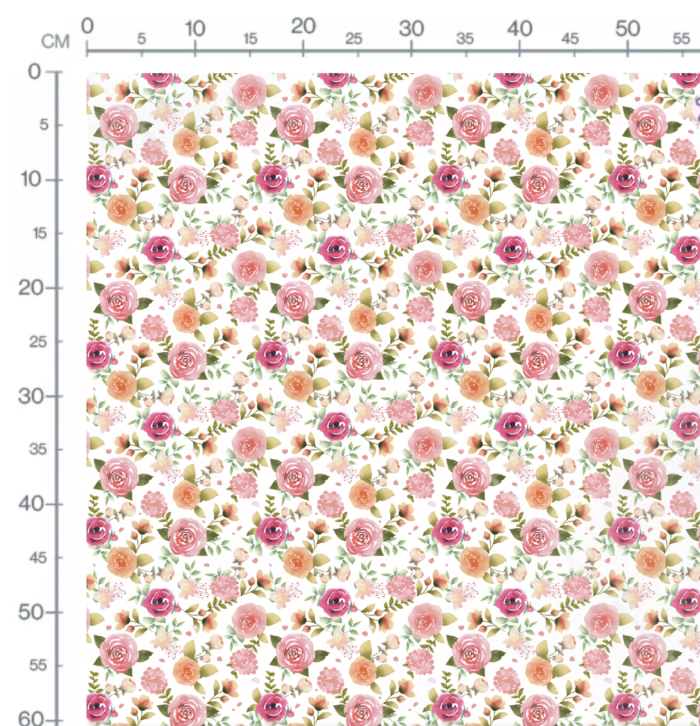 Tissu Imprimé Roses Aquarelle Printemps, 10 tissus au choix – Image 3