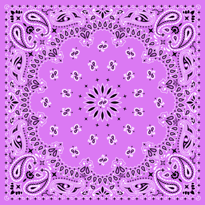 Tissu Imprimé Bandana Paisley 12 Orchidée Carré, 10 tissus au choix