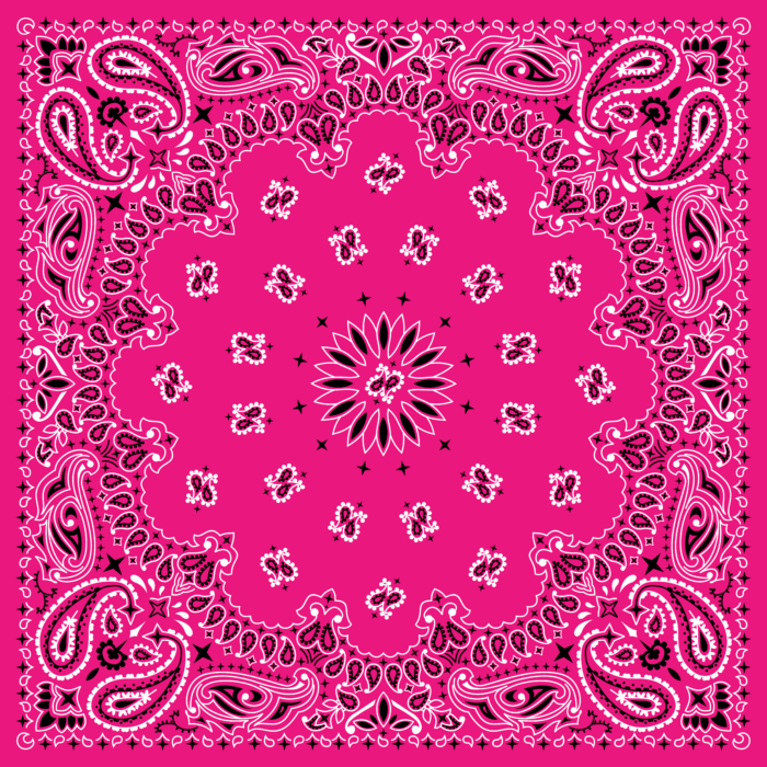 Tissu Imprimé Bandana Paisley 15 Fuchsia Carré, 10 tissus au choix