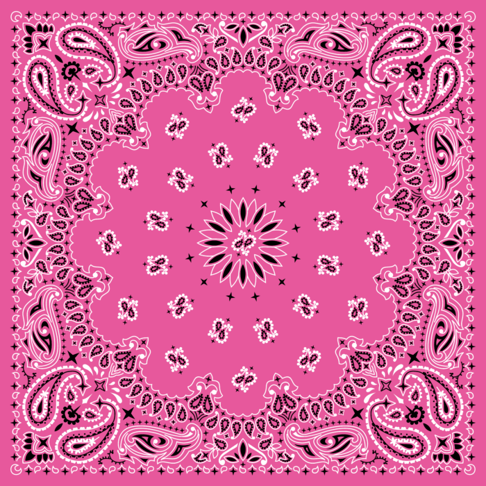 Tissu Imprimé Bandana Paisley 16 Rose Bonbon, 10 tissus au choix