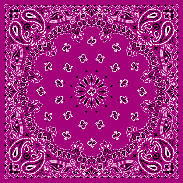 Tissu Imprimé Bandana Paisley 03 Magenta Carré, 10 tissus au choix