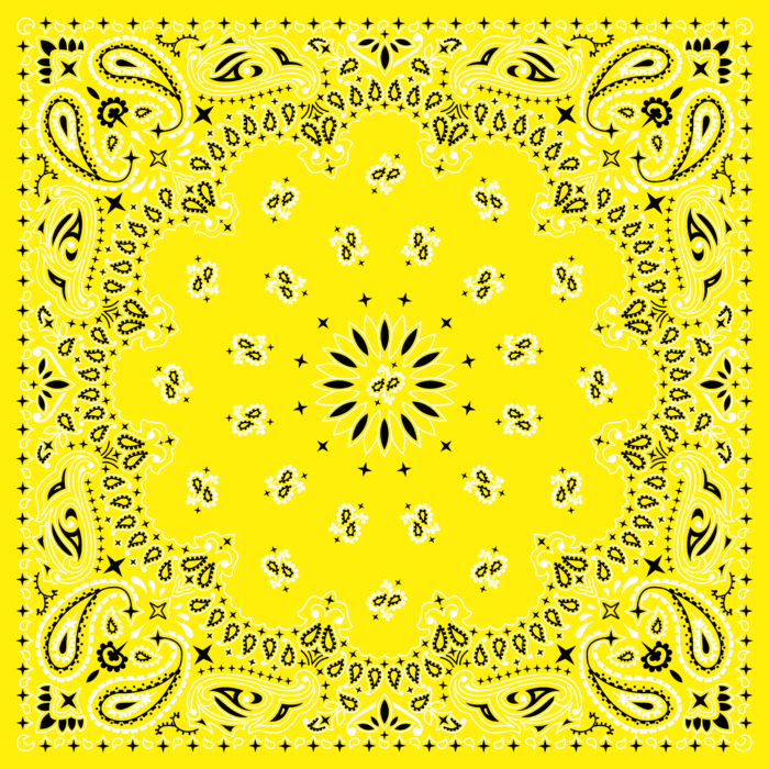 Tissu Imprimé Bandana Paisley 38 Jaune Carré, 10 tissus au choix