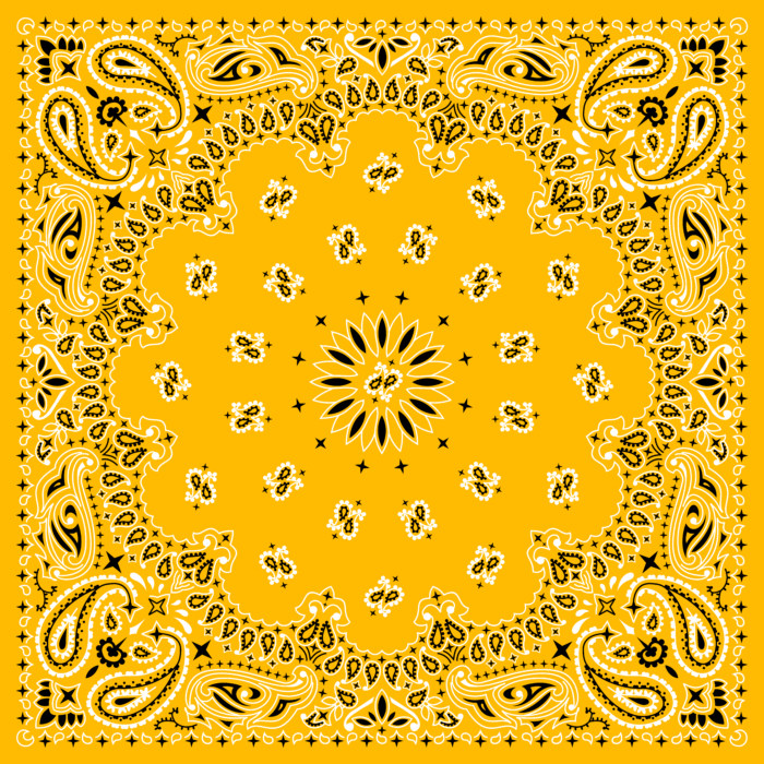 Tissu Imprimé Bandana Paisley 40 Tournesol Carré, 10 tissus au choix