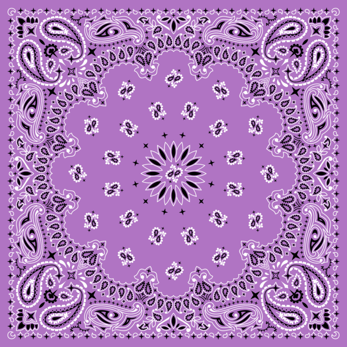 Tissu Imprimé Bandana Paisley 05 Lavande Carré, 10 tissus au choix