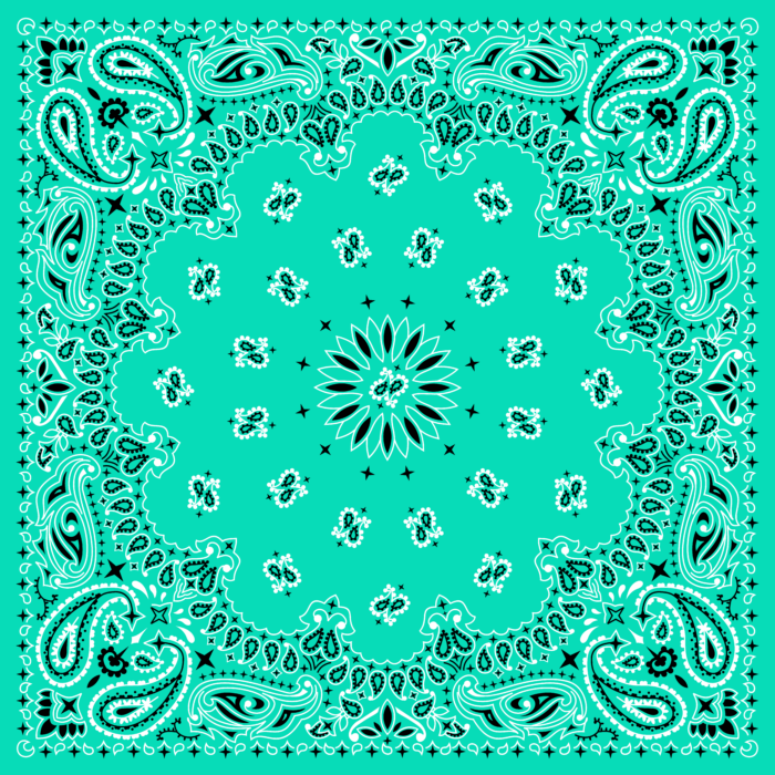 Tissu Imprimé Bandana Paisley 56 Bleu Tiffany, 10 tissus au choix