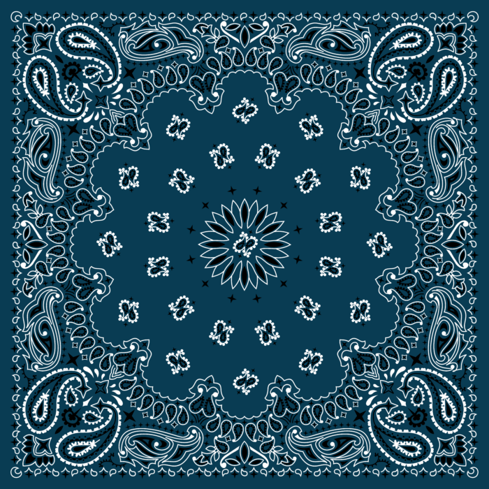 Tissu Imprimé Bandana Paisley 63 Bleu Petrole, 10 tissus au choix