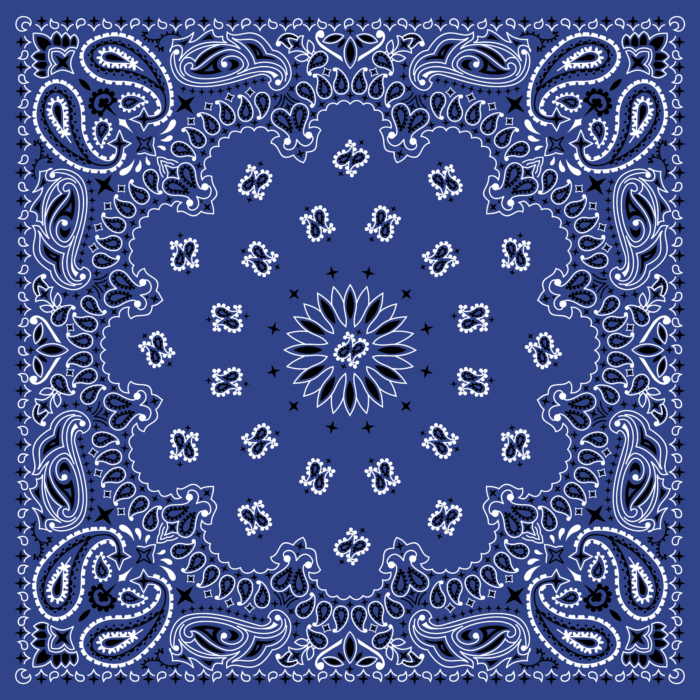 Tissu Imprimé Bandana Paisley 64 Bleu Foncé, 10 tissus au choix
