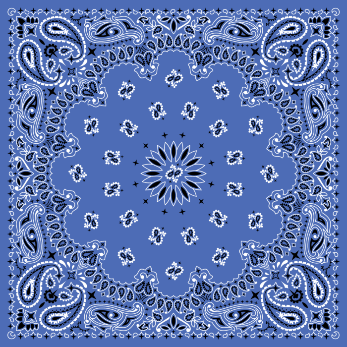 Tissu Imprimé Bandana Paisley 65 Bleu Jean, 10 tissus au choix