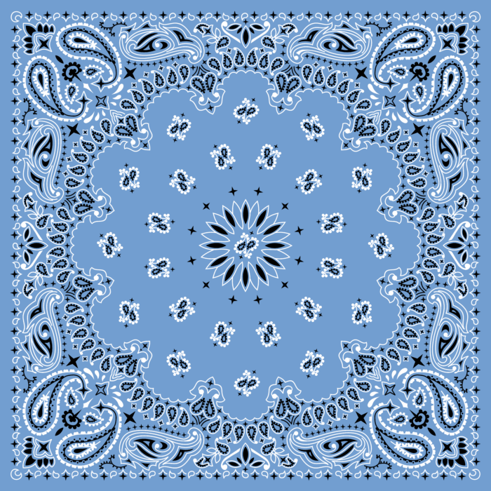 Tissu Imprimé Bandana Paisley 66 Bleu Bébé, 10 tissus au choix
