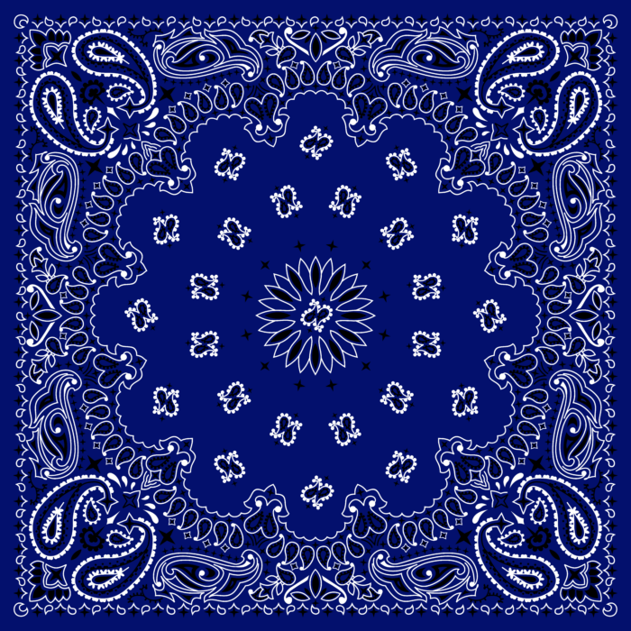 Tissu Imprimé Bandana Paisley 70 Bleu de France, 10 tissus au choix