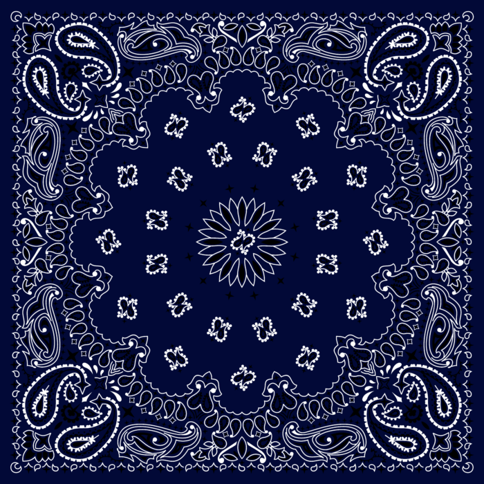 Tissu Imprimé Bandana Paisley 71 Bleu Marine, 10 tissus au choix
