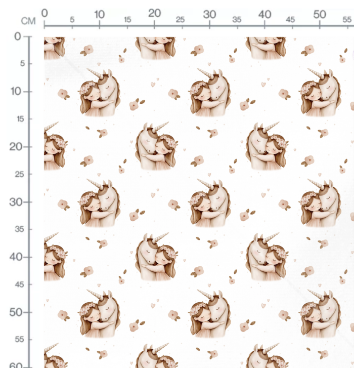 Tissu Imprimé Licorne Câlin Douceur, 10 tissus au choix – Image 2