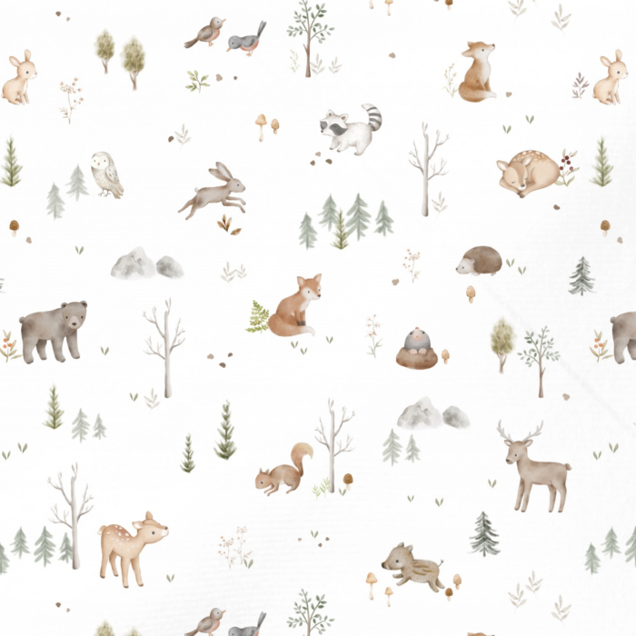 Tissu Animaux de La Foret Famille, 10 tissus au choix